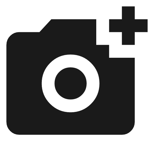 Add a photo icon, solid style, from Material Symbols