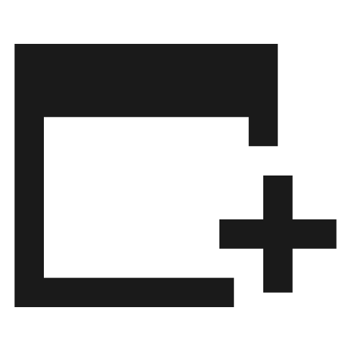 Add ad sharp icon, sharp-cornered style, from Material Symbols