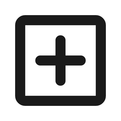 Add box outline rounded icon, rounded style, from Material Symbols