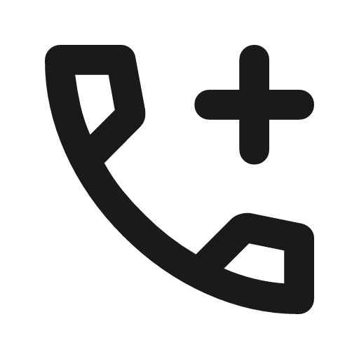Add call outline rounded icon, rounded style, from Material Symbols