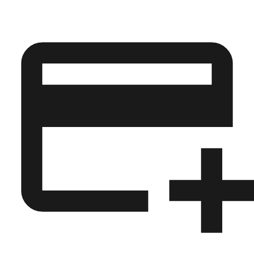 Add card outline icon, outline style, from Material Symbols