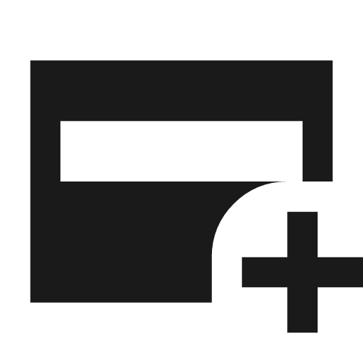 Add card sharp icon, sharp-cornered style, from Material Symbols