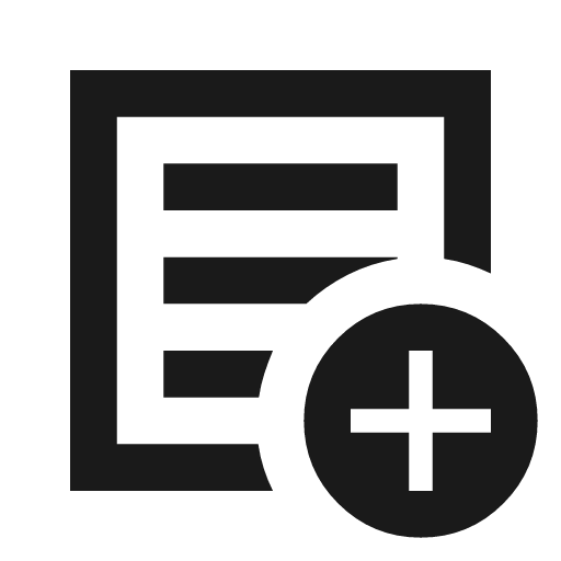 Add notes outline sharp icon, sharp-cornered style, from Material Symbols