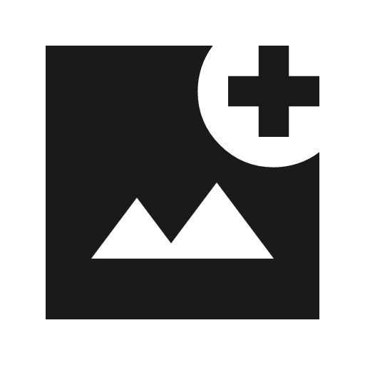 Add photo alternate sharp icon, sharp-cornered style, from Material Symbols