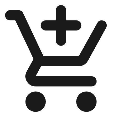 Add shopping cart rounded icon, rounded style, from Material Symbols