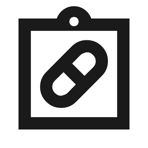 Admin meds outline sharp icon, sharp-cornered style, from Material Symbols