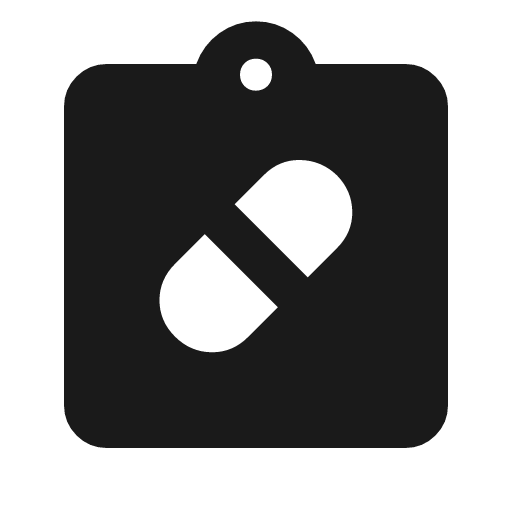 Admin meds icon, solid style, from Material Symbols