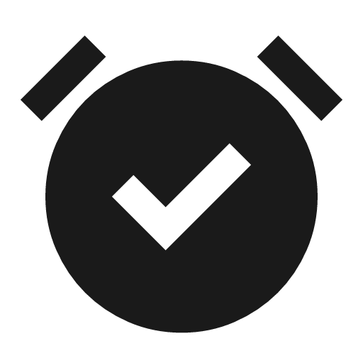 Alarm on icon, solid style, from Material Symbols
