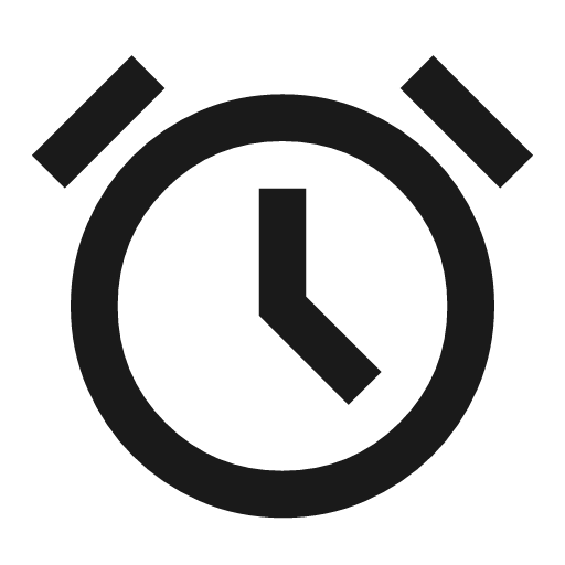 Alarm outline icon, outline style, from Material Symbols