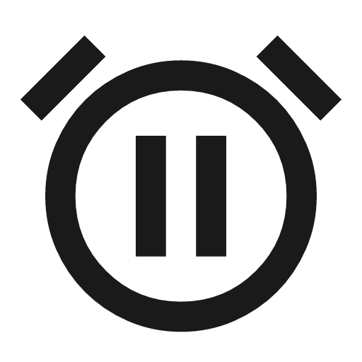 Alarm pause outline icon, outline style, from Material Symbols