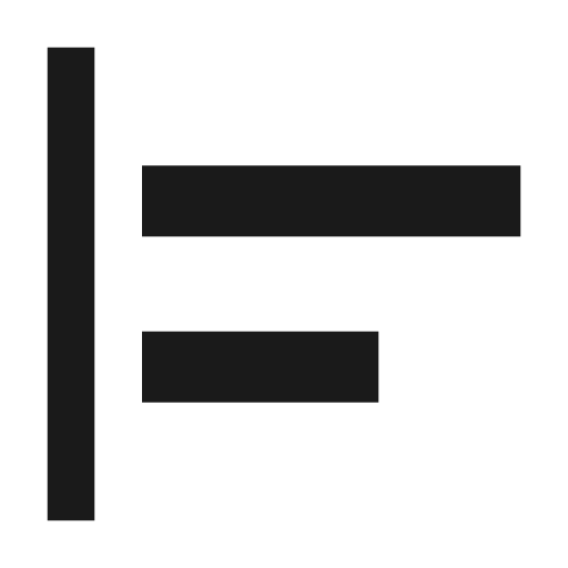Align horizontal left icon, solid style, from Material Symbols