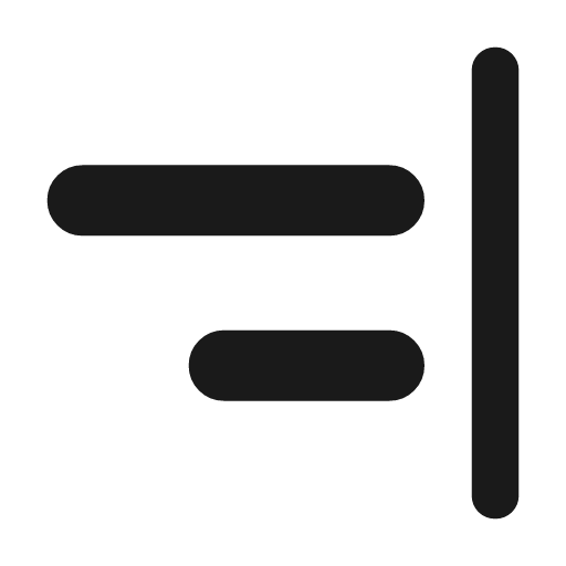 Align horizontal right rounded icon, rounded style, from Material Symbols