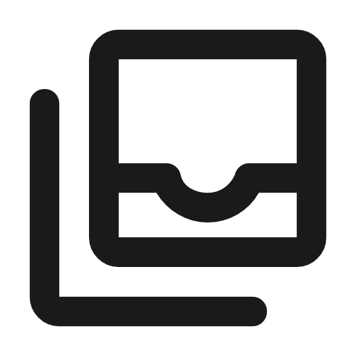 All inbox outline rounded icon, rounded style, from Material Symbols