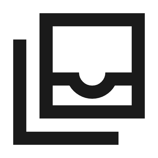 All inbox outline sharp icon, sharp-cornered style, from Material Symbols