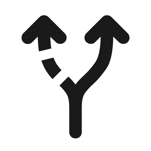 Alt route rounded icon, rounded style, from Material Symbols