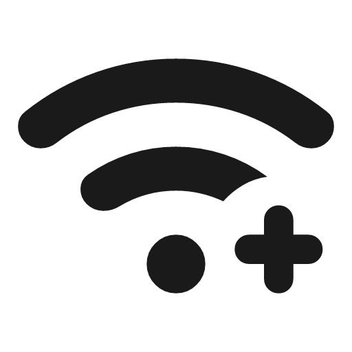 Android wifi 3 bar plus rounded icon, rounded style, from Material Symbols