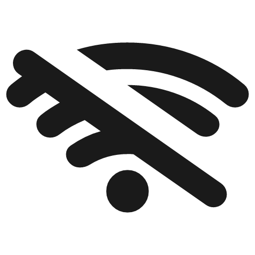 Android wifi 4 bar off rounded icon, rounded style, from Material Symbols