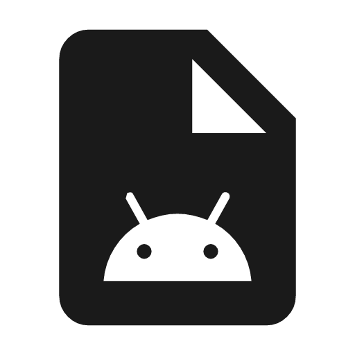 Apk document icon, solid style, from Material Symbols