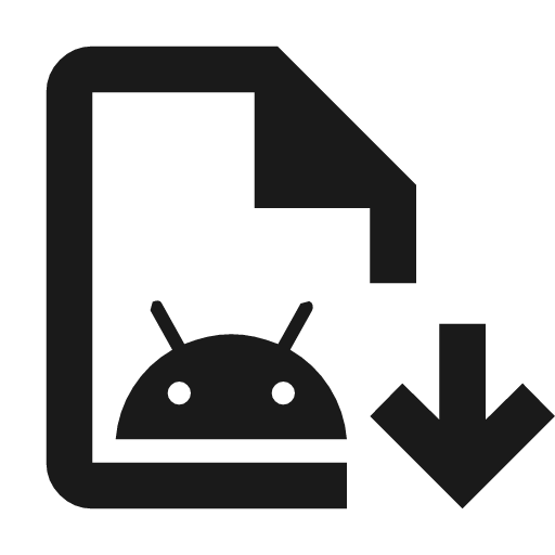 Apk install outline icon, outline style, from Material Symbols