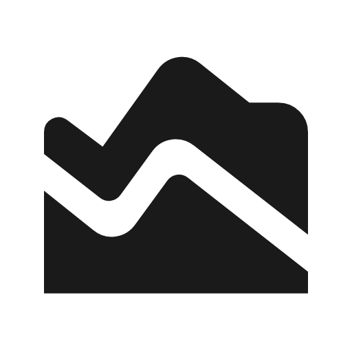 Area chart rounded icon, rounded style, from Material Symbols