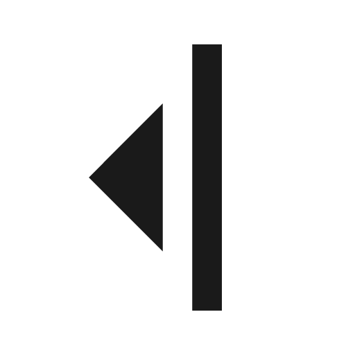 Arrow menu close icon, solid style, from Material Symbols