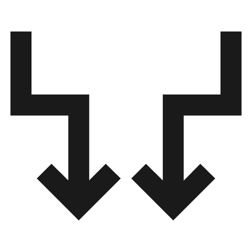 Arrow or edge sharp icon, sharp-cornered style, from Material Symbols