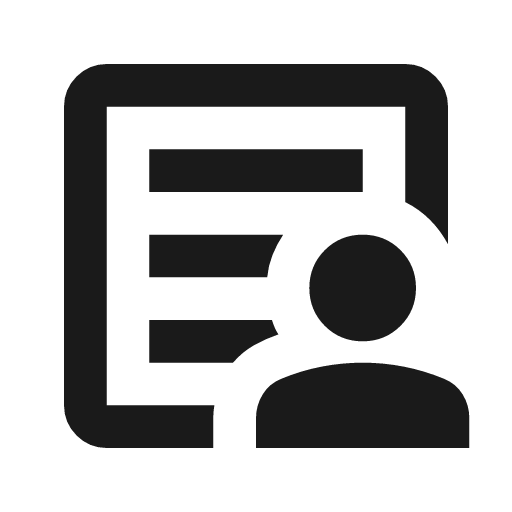 Article person outline icon, outline style, from Material Symbols