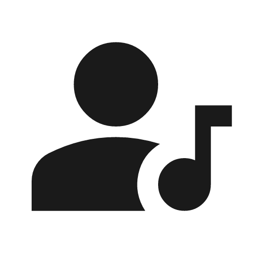 Artist icon, solid style, from Material Symbols