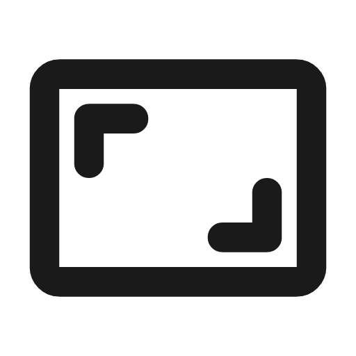 Aspect ratio outline rounded icon, rounded style, from Material Symbols