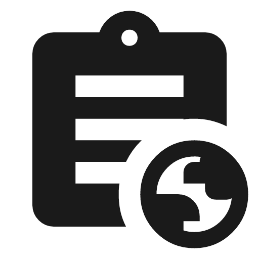 Assignment globe icon, solid style, from Material Symbols