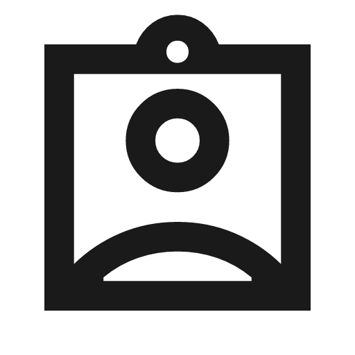 Assignment ind outline sharp icon, sharp-cornered style, from Material Symbols