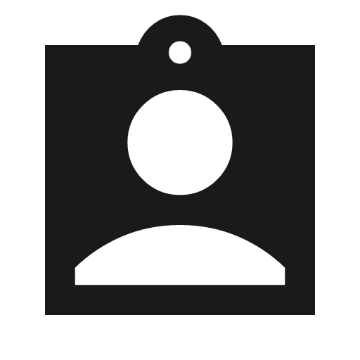 Assignment ind sharp icon, sharp-cornered style, from Material Symbols