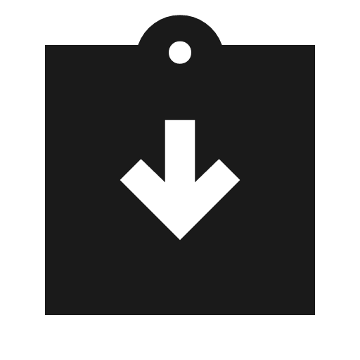 Assignment returned sharp icon, sharp-cornered style, from Material Symbols