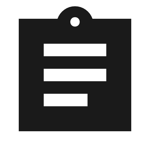 Assignment sharp icon, sharp-cornered style, from Material Symbols
