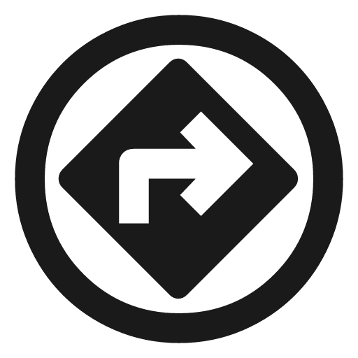 Assistant direction outline icon, outline style, from Material Symbols