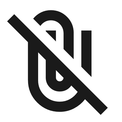 Attach file off icon, solid style, from Material Symbols