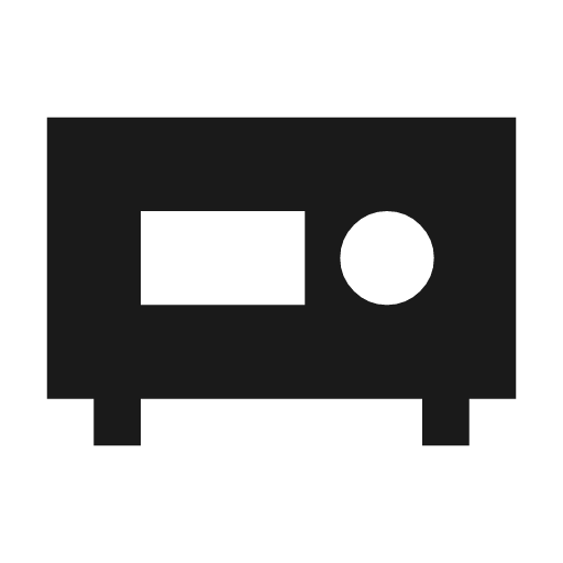 Audio video receiver sharp icon, sharp-cornered style, from Material Symbols