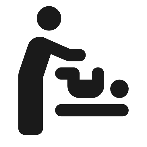 Baby changing station rounded icon, rounded style, from Material Symbols