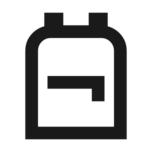 Backpack outline sharp icon, sharp-cornered style, from Material Symbols