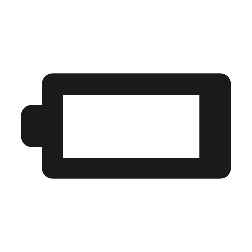Badge critical battery rounded icon, rounded style, from Material Symbols