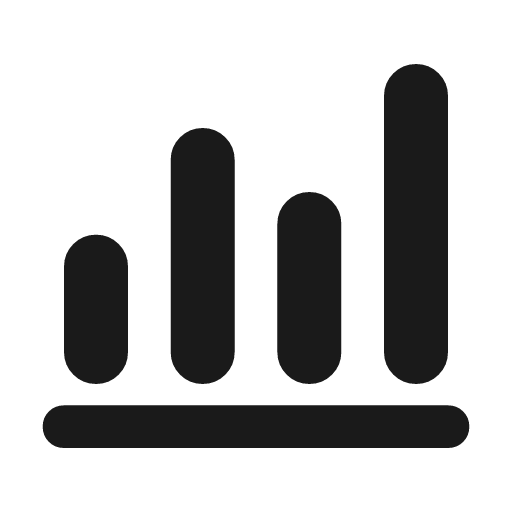 Bar chart 4 bars rounded icon, rounded style, from Material Symbols