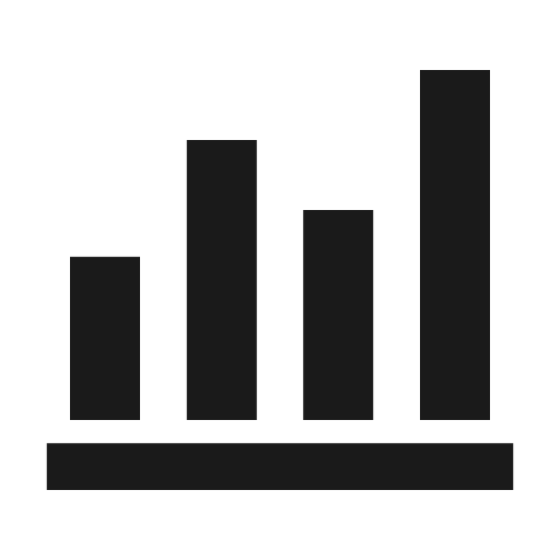Bar chart 4 bars icon, solid style, from Material Symbols