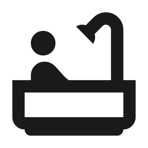 Bathtub outline icon, outline style, from Material Symbols