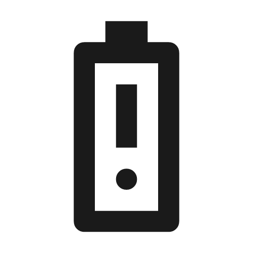 Battery alert outline icon, outline style, from Material Symbols
