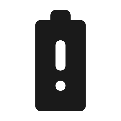 Battery alert rounded icon, rounded style, from Material Symbols