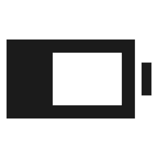 Battery android 2 sharp icon, sharp-cornered style, from Material Symbols
