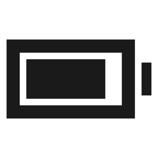 Battery android frame 6 sharp icon, sharp-cornered style, from Material Symbols