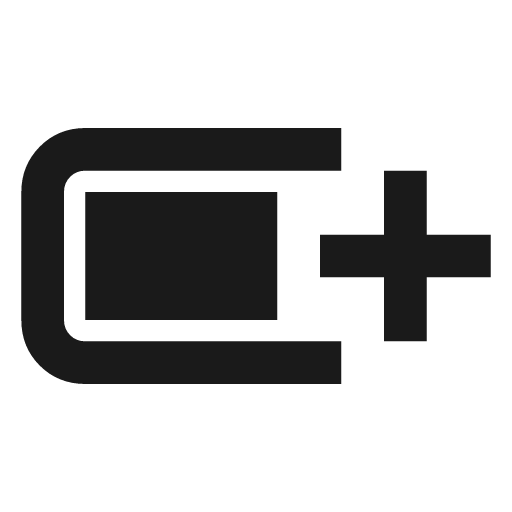 Battery android frame plus icon, solid style, from Material Symbols