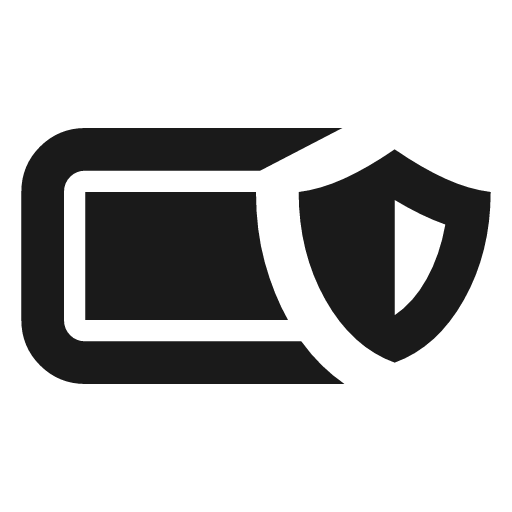 Battery android frame shield outline icon, outline style, from Material Symbols