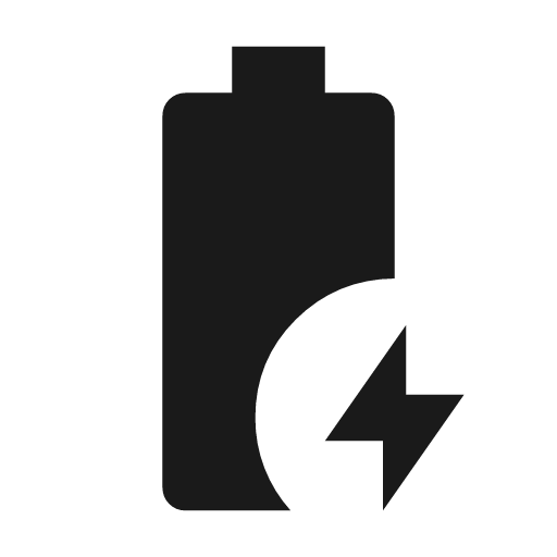 Battery charging full icon, solid style, from Material Symbols